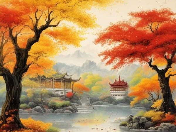 秋韵如画，成语中的秋天画卷